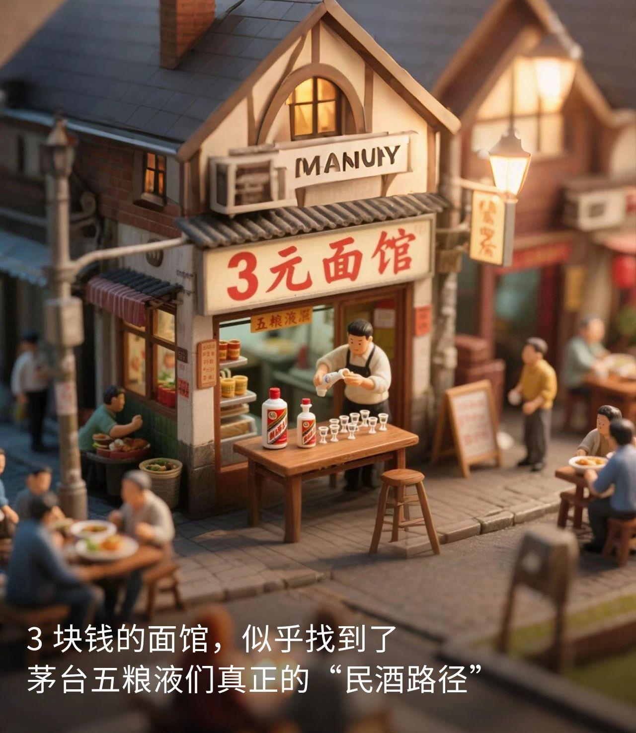 3元面馆里面的茅台五粮液.jpg