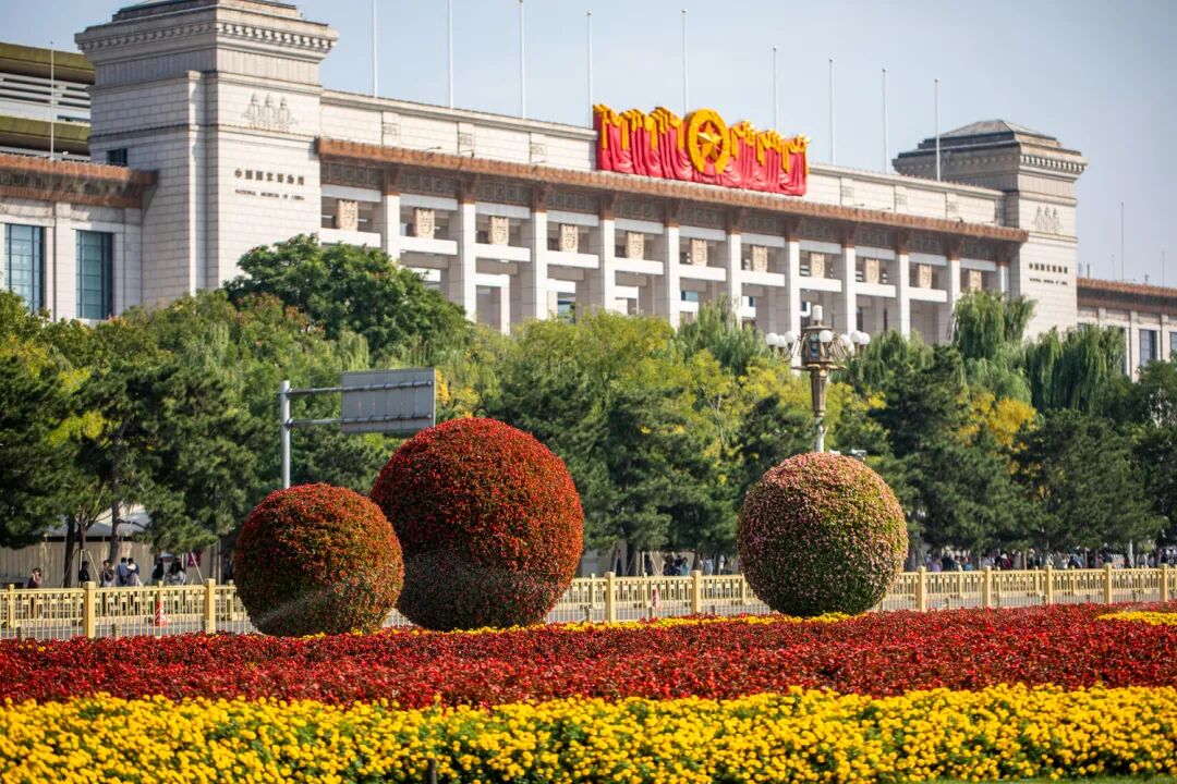 9月16日天安门广场桃子苹果入场，期待国庆大花篮上线(图7)