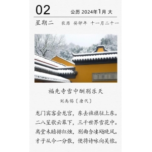 古诗词日历 | 刘禹锡《福先寺雪中酬别乐天》
